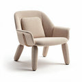 Fabric lounge chair with detachable cushion and minimalist design 75 x 80 x 75cm