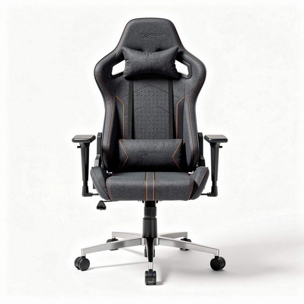 Racing style gaming chair with adjustable armrests in blue and black 60 x 60 x 120cm