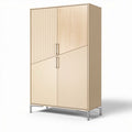 Wooden storage cabinet with sliding doors and metal legs 180 x 90 x 40cm