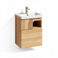 Bathroom vanity with ceramic sink and wooden cabinet 70 x 50 x 45cm