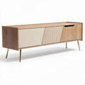 Mid-century modern wooden media console storage cabinet with sleek design 150 x 40 x 45cm