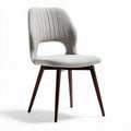 Gray upholstered dining chair with walnut wooden legs 45 x 50 x 85cm