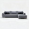 Gray sectional sofa with cushions for living room seating 230 x 90 x 85cm