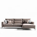 Fabric sectional sofa with reversible chaise lounge and soft cushions 210 x 90 x 80cm