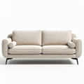 Beige fabric sofa with removable cushions 200 x 90 x 80cm